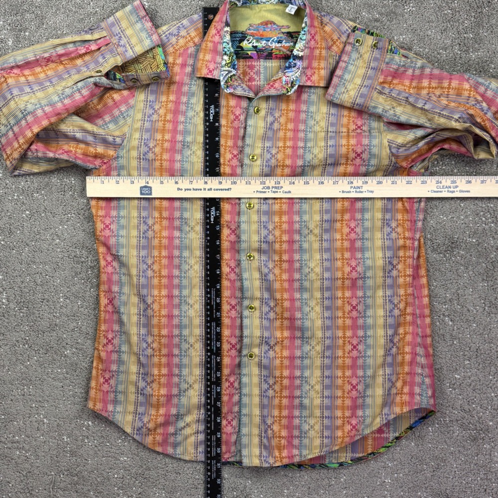 Robert Graham Button Down Shirt Mens Large Multicolor Striped Classic Fit Boho - Picture 4 of 9